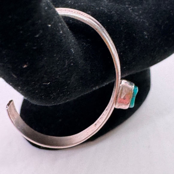 Navajo Sterling Silver Bracelet & Ring with Turquoise - Picture 4 of 8